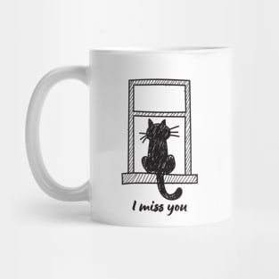 Cat Doodle Art: I miss you Mug